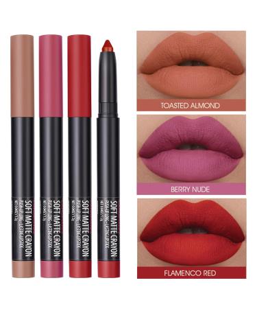 6Pcs Matte Lipstick Pen Set with Lip Liner - Velvety Nude Shades, Waterproof & Long Lasting - Perfect Gift for Women - Buy Online on GoSupps.com