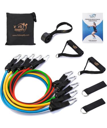 Fit Simplify 12-Piece Resistance Tube Bands Set - Includes Instruction Booklet for Effective Workouts | International Shipping Available - Buy Online on GoSupps.com