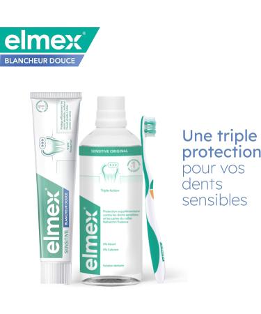  ELMEX ELMEX - Elmex Sensitive Toothpaste Gentle Whiteness 0% Colourants - Sensitive Teeth Painful Gums Enamel Protection - 2 x 75 ml - Buy Online on GoSupps.com