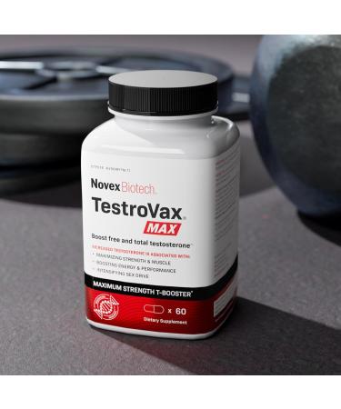 Novex Biotech TestroVax MAX - Daily Testosterone Multivitamin Boost Strength & Vitality 60 Ct 30-Day Supply - International Shipping Available - Buy Online on GoSupps.com