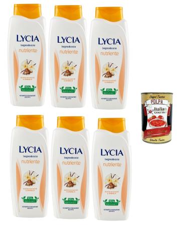 Italian Gourmet E.R. Lycia Nourishing Shower Gel with Shea Butter and Vanilla Set of 6 750 ml Bubble Baths + Gourmet Italian Pulp 400 g