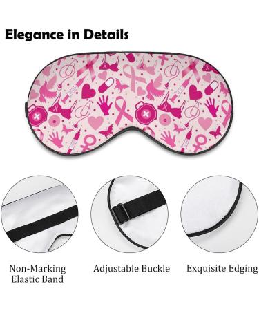 Breast Cancer Awareness Sleep Mask for Women | Adjustable Eye Shades with Elastic Strap | Comfortable & Stylish Sleeping Solution - Buy Online on GoSupps.com