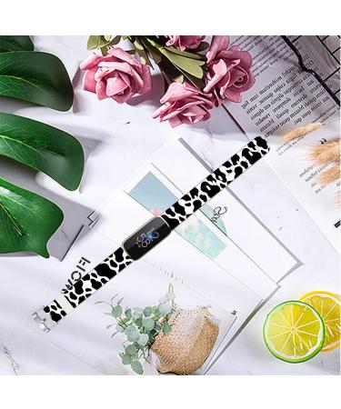 ENDIY Cow Design Silicone Band for Fitbit Inspire 2/Inspire/Inspire HR - Black Cow Print - Cute and Personalized Strap for Women and Girls - Buy Online on GoSupps.com