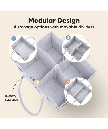Large Baby Diaper Caddy Organizer for Changing Table - Nursery Storage Organizer (Classic Gray) - Buy Online on GoSupps.com