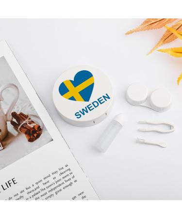 Love Sweden Round Case for Contact Lens Kit - Portable Cute Lens Holder with Mirror for Travel - International Shipping Available - Buy Online on GoSupps.com