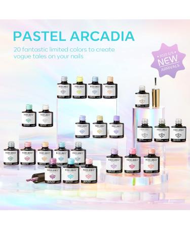 Modelones Gel Nail Polish Kit 24Pcs - Pastel Spring 20 Colors 7ML Glitters | Macarons Girly Collection - Gel Polish Set with Top/Base Coat | Manicure Kit for Women and Girls - Buy Online on GoSupps.com