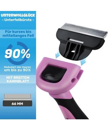 Bluepet Unterwollgl ck Brush for Short-Hair Dogs & Cats | Reduce Loose Hair Remove Undercoat & Care for Top Coat - Ideal for Shedding | Pink - Buy Online on GoSupps.com