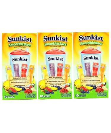 Sunkist Freeze Smoothie Bars 10 Ct Boxes Pack Of 3