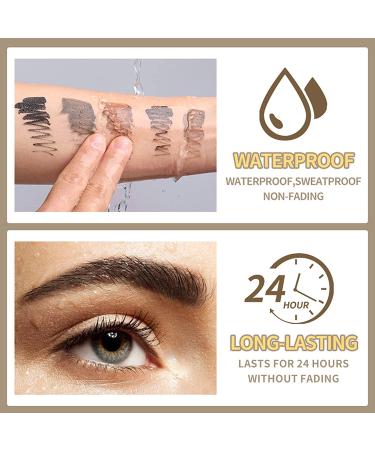 Waterproof Liquid Eyebrow Gel | Smudge-Proof & Sweat Resistant | Long Lasting Tinted Brow Color | Brow Pen Included (Black-Brown) - Buy Online on GoSupps.com