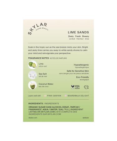 Skylar Lime Sands Eau de Parfum - Hypoallergenic & Clean Perfume for Women & Men Vegan & Safe for Sensitive Skin - Woody Citrus Perfume with Notes of Lime Sea Salt & Coconut Water - 50mL /1.7 Fl oz - Buy Online on GoSupps.com
