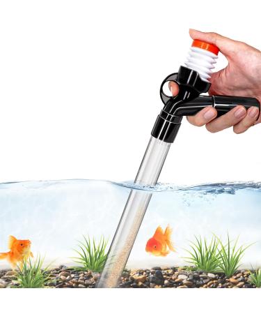 Aquarium Gravel Cleaner Fish Tank Kit Long Nozzle Water Changer for Water Changing and Filter Gravel Cleaning with Air-Pressing Button and Adjustable Water Flow Controller- BPA Free