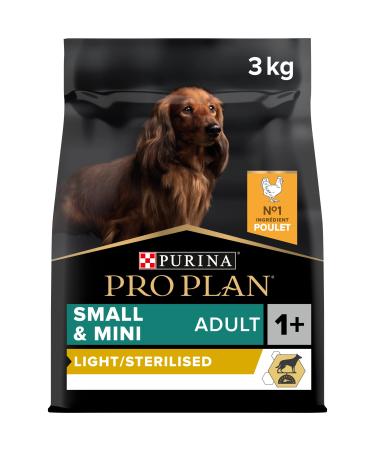 PURINA PRO PLAN | Small & Mini Adult | Light Sterilized Rich in Chicken | Dry Food | Small Adult Dogs | 3kg Bag