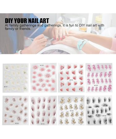5D Nail Art Stickers Self Adhesive Nail Stickers Nail Decoration Fashion Accessories Embossed Flowers Self Adhesive Nail Decoration for Manicure Nail Art Supplies - Buy Online on GoSupps.com