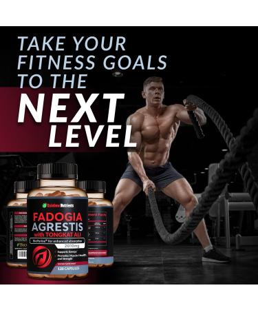 Fadogia Agrestis & Tongkat Ali Supplement - 15 000mg Fadogia + 100 000mg Tongkat Ali + BioPerine - Boost Stamina Strength & Muscle Health - Non-GMO Made in USA - 120 Capsules - Buy Online on GoSupps.com