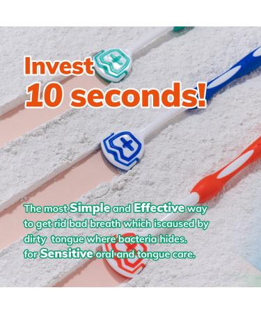 Toothnote Dual Tongue Scraper Brush - Sensitive Tongue Care - BPA-Free 3 Pack Tongue Cleaner Set - Buy Online on GoSupps.com