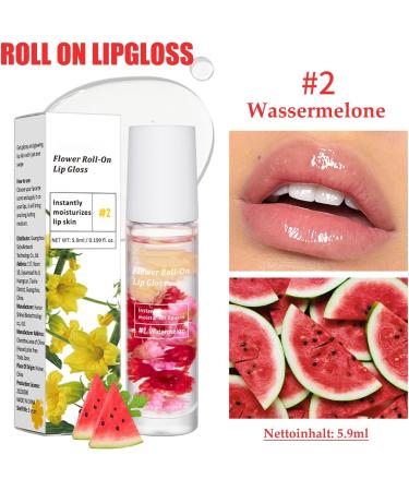 EONFAVE Roll up Flower Lip Gloss colorless lip oil transparent watermelon moisturizing lip oil hydrating jelly lip gloss for longlasting nourishing lips Juicy Fruity Lip Glow Oil - Buy Online on GoSupps.com
