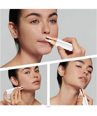 Giazee Facial Hair Remover: Electric Trimmer for Women, LED Light, Lips, Chin, Cheeks - Peach White - Buy Online on GoSupps.com