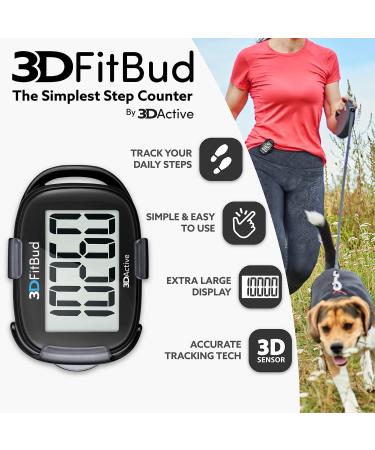 3DFitBud Simple Pedometer | A420S Walking 3D Pedometer with Clip & Lanyard - International Shipping Available - Buy Online on GoSupps.com
