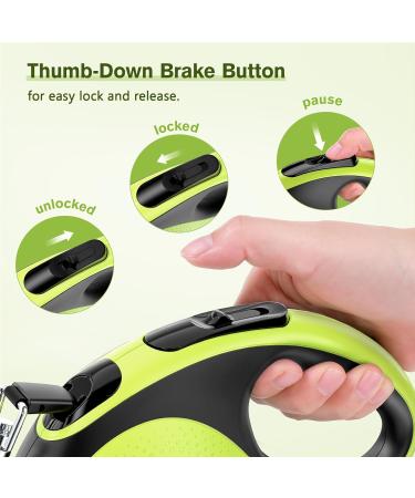 Pecute 3m Dog Leash | Eco-Friendly Roller Linen with Feces Bag Holder 360 Extension Anti-Slip Handle & Quick Brake for Dogs Up to 15kg - Buy Online on GoSupps.com