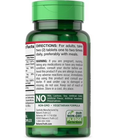 Nature's Truth Vitamin B Complex with B12 | 165 Vegetarian Tablets | Non-GMO & Gluten Free - Buy Online on GoSupps.com