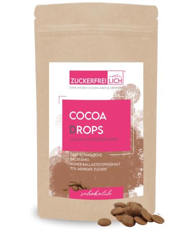 Cocoa drops chocolate 500g whole milk chocolate drops without added sugar erythritus & stevia without taste sugar -reduced chocolate drops calorie -conscious 77% less sugar chocolate - Buy Online on GoSupps.com