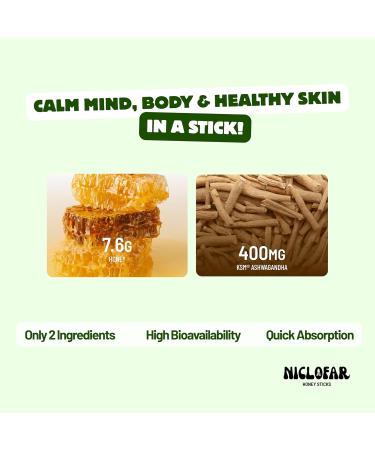 Niclofar KSM-66 Ashwagandha Honey Sticks potent bioavailable form of Ashwagandha with organic honey 30 Sticks Stress Relief and Energy Balance - Buy Online on GoSupps.com