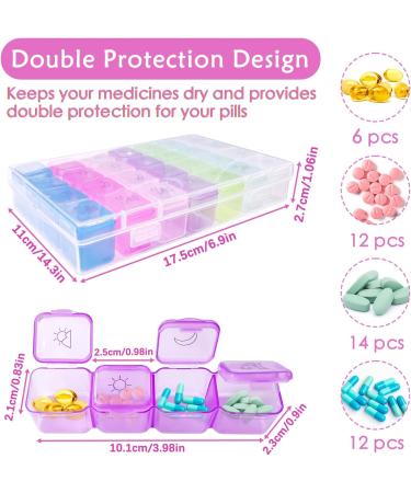 Large 7-Day Pill Organizer with 28 Compartments - Medication and Vitamin Storage Box 17.5 x 11 x 2.7 cm - Buy Online on GoSupps.com