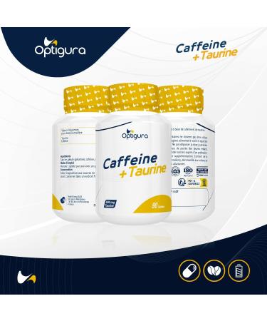 OPTIGURA - Caffeine+Taurine - Caffeine + Taurine Formula - 90 Capsules - Buy Online on GoSupps.com