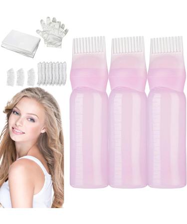 Oil Scalp Applicator - 160ml Lightweight Oil Bottle | Lightweight Oil Bottle Oil Applicator for Hair Dye Scalp Massage Comb for Hair Dyeing Pink - Buy Online on GoSupps.com