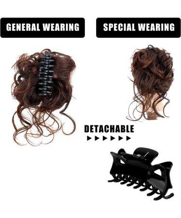 Long beard ball head wig bun grab clip Fluffy natural scrunchie bridal cocktail hairpin Messy Hair Bun Extensions Curly Wavy Hair Scrunchies Messy Bun Hairpiece (Light brown with darker shades) - Buy Online on GoSupps.com