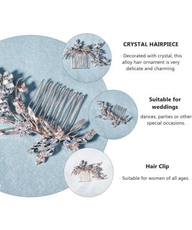 Ipetboom 1 Pc Hair Side Combs Flower Crystal Bride Wedding Hair Comb Hair Accessories Gold Rhinestone Hair Comb Clips with Teeth Combs for Wedding (Golden) - Buy Online on GoSupps.com