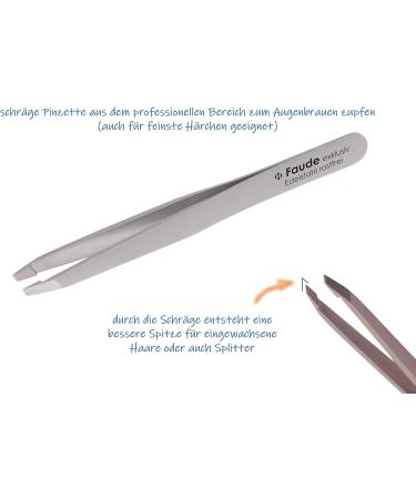 Buy Faude Professional Tweezers - Stainless Steel Eyebrow and Hair Pluckers | 9.8cm | Silk Touch Black Coating | Perfect for Fine and Ingrown Hairs - Buy Online on GoSupps.com