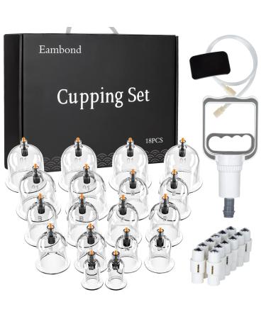 Cupping Set, Eambond Cupping Therapy Sets Massage Back,Pain Relief, Physical Therapy,Chinese Cupping kit with Vacuum Pump - Massage Cupping Cup for Massage Therapists–Improve Your Health & Wellness 18