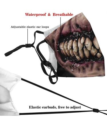 PPFINE Funny Mustache Face Mask Scarf Washable Reusable Bandana With 2 Filters For Men Women Party Cosplay Sharp Teeth 9 1 count (Pack of 1) - Buy Online on GoSupps.com