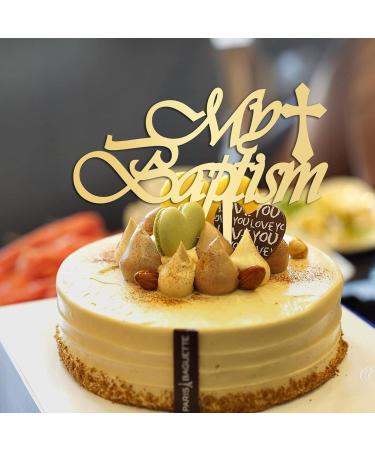 My Baptism Cake Topper Baby Baptism Cake Toppers Baby Baptism Gifts New Baby Pregnancy Announcement Party Supplies For New Mom Custom Gold Style-19 - Buy Online on GoSupps.com