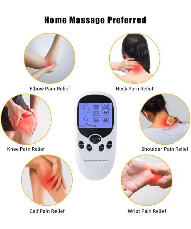 EMS TENS Device - Pain Therapy & Muscle Stimulation with Dual Outputs 8 Electrode Pads for Effective Pain Relief & Muscle Building - Buy Online on GoSupps.com