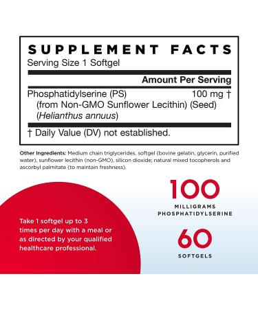 Jarrow Formulas PS100 - Phosphatidylserine 100mg, 60 Softgels | Mental Performance & Memory Support - Buy Online on GoSupps.com
