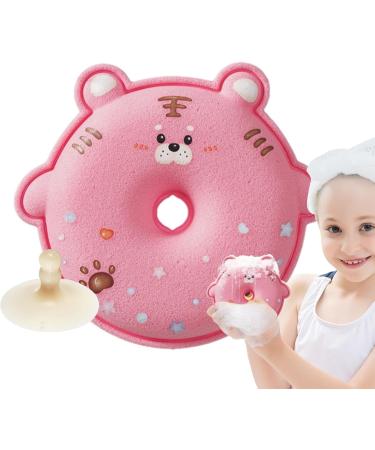 Xtauaguh Bath Shower Sponge Children's Bath Shower Scrubber Ball | Cute Appearance Scrubber Cleaning Tool for Bathroom Home Dormitory Travel and Hotel Pink - Buy Online on GoSupps.com