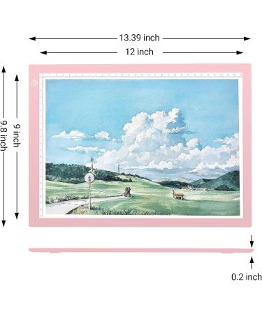 RTjoy A4 LED Light Pad - USB Powered Drawing Board | Adjustable Brightness Tracing Box for Diamond Painting, Vinyl Weeding, Stenciling, and Embossing - Pink - Buy Online on GoSupps.com