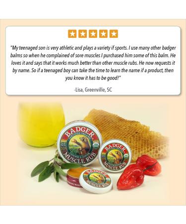Badger Organic Sore Muscle Rub with Cayenne & Ginger - 2 oz for Pain Relief - Buy Online on GoSupps.com