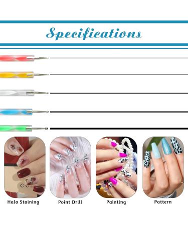 MSKS 5Pcs Two Way Nail Dotting Pen Set for DIY Nail Art Design - Gel Polish Decoration Tool - Buy Online on GoSupps.com