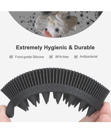 FRRETECH 2-Sided Silicone Body Brush | 2-in-1 Exfoliating Bath & Shampoo Brush | Durable Black Head Massager for Skin & Hair Cleaning - Buy Online on GoSupps.com