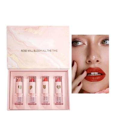 Matte Velvet Lipstick Set Velvet Lipstick for Women - 4-Color Matte Lipstick Makeup Lip Tint Set Velvet Lip Gloss Kit