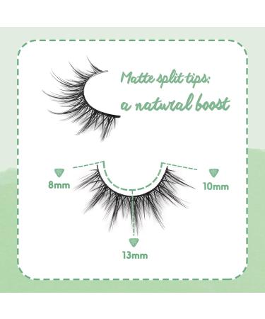 Manga Natural False Eyelashes - Soft Faux Mink Wispy 3D Lashes | 5 Pairs 13mm Curly Fluffy Lashes for a Natural Look - Buy Online on GoSupps.com