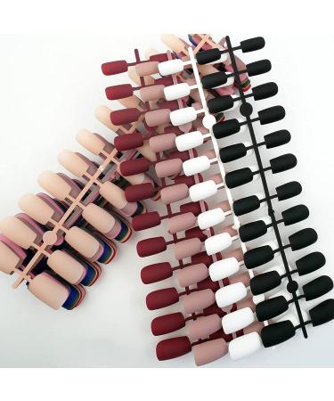 360pc Matte Medium Square False Nails - Full Cover Colored Fake Nail Tips for Women & Girls - Buy Online on GoSupps.com