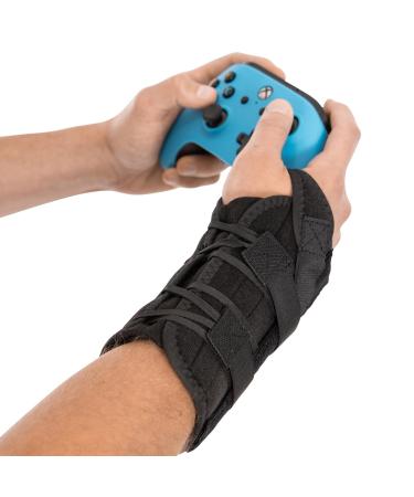 BraceAbility Gaming Wrist Brace - Video Game Support Guard for Console Laptop or PC Computer Keyboard and Mouse Gamer with Repetitive Strain Injury (RSI) Pain or Carpal Tunnel Syndrome (Left Hand)
