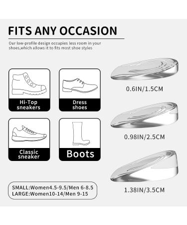Height Increase Insole Heel Lifts for Shoes Gel Lift Inserts 3 Height Heel Cushion Insert  for Height Increase  Leg Length Discrepancy Balancer.(3Pairs) Women4.5-9.5/Men 6-8.5 3 Height - Buy Online on GoSupps.com