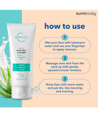 Buy Goat Milk Face Wash for Women & Men - Cruelty Free Organic Cleanser for Sensitive Skin | 4oz Gentle Cleanser with AHAs & Vitamins - Buy Online on GoSupps.com