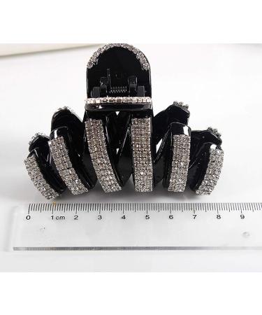 Rhinestone Hair Claw Clip for Women - Elegant Black Crystal Hairpin by Fodattm - Buy Online on GoSupps.com