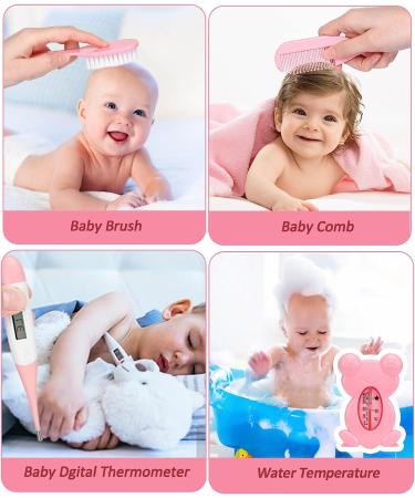Electric Baby Healthcare & Grooming Kit | Nail Trimmer, Nursery Set with Hair Brush & Comb | Newborn Care Essentials for Boys & Girls | Baby Shower Gift - Pink - Buy Online on GoSupps.com